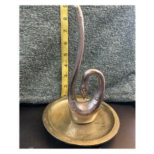 MCM Metal Serpent Trinket Dish Ring Holder Silver and Gold Tone